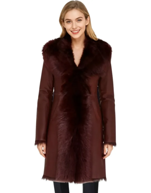 Toscana Real Sheep Leather Hooded Trench Coat