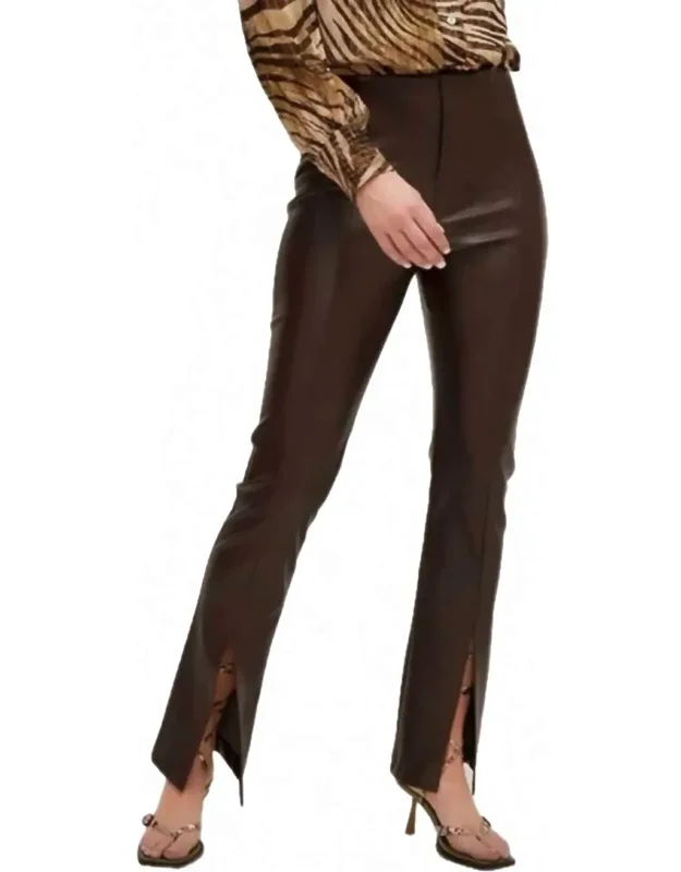 Faux Front Slit Pants