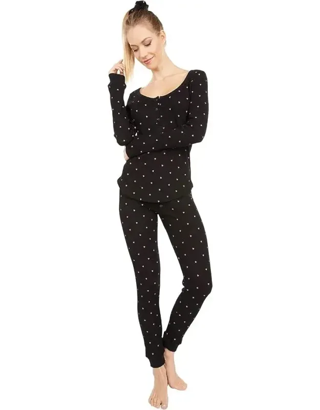 Thermal Heart Pajama Set