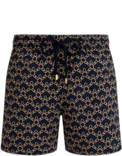 Stretch Short Swim Shorts Turtles Chain - Mdb - Moorise - Blue