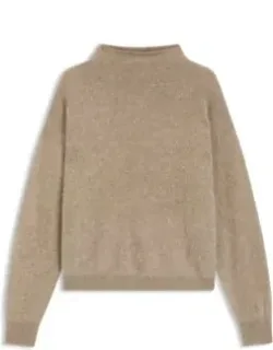 Washed Cashmere Sweater With High Neck
