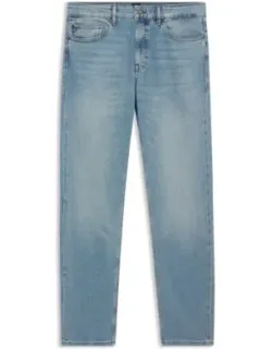 Boss Delaware Slim-fit Jeans In Comfort-stretch Denim - Gently Faded With Natural-looking Whiskers