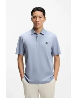 Mercerized-cotton Polo Shirt With Double B Monogram