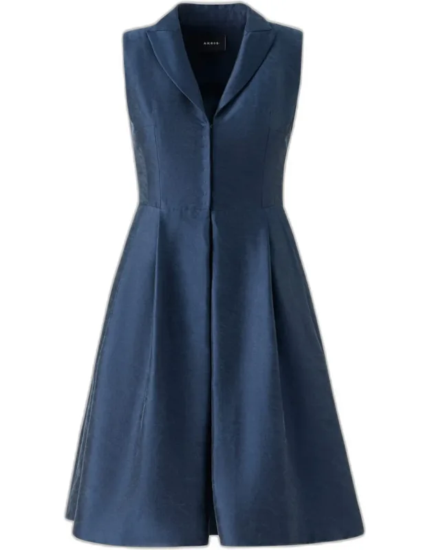 Sleeveless Silk Shantung Trench Dress
