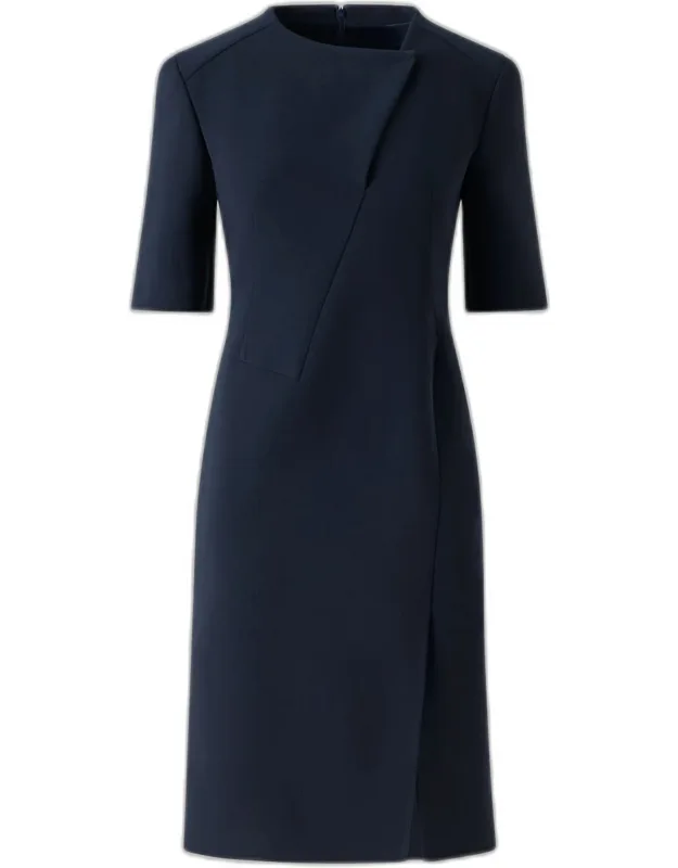 Asymmetric Slit Midi Dress