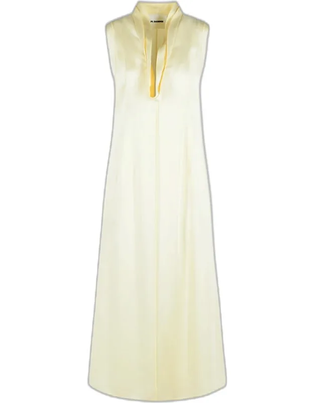 Ivory Acetate And Viscose Dress