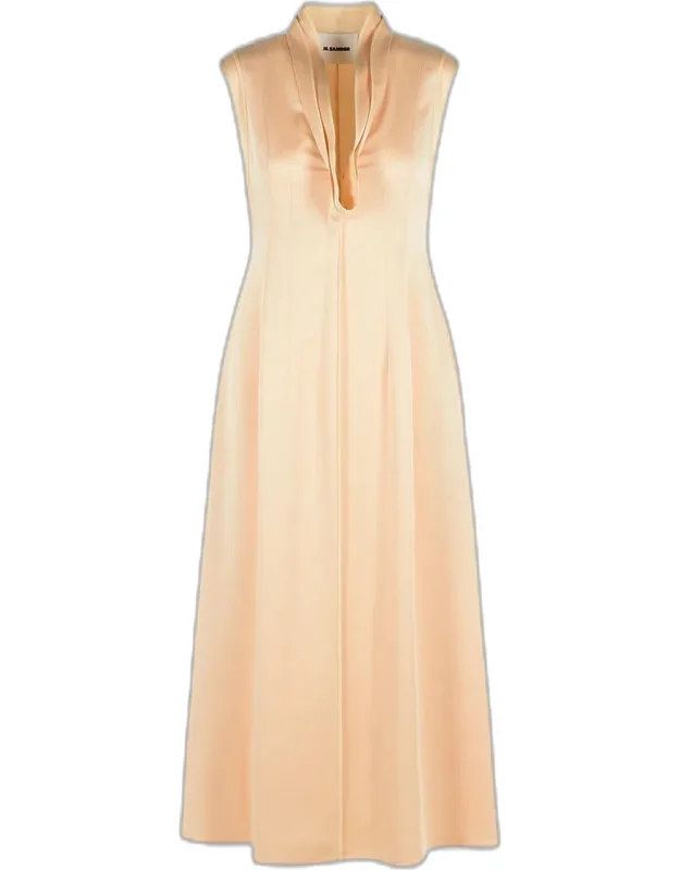 Acetate And Peach Viscose Dress