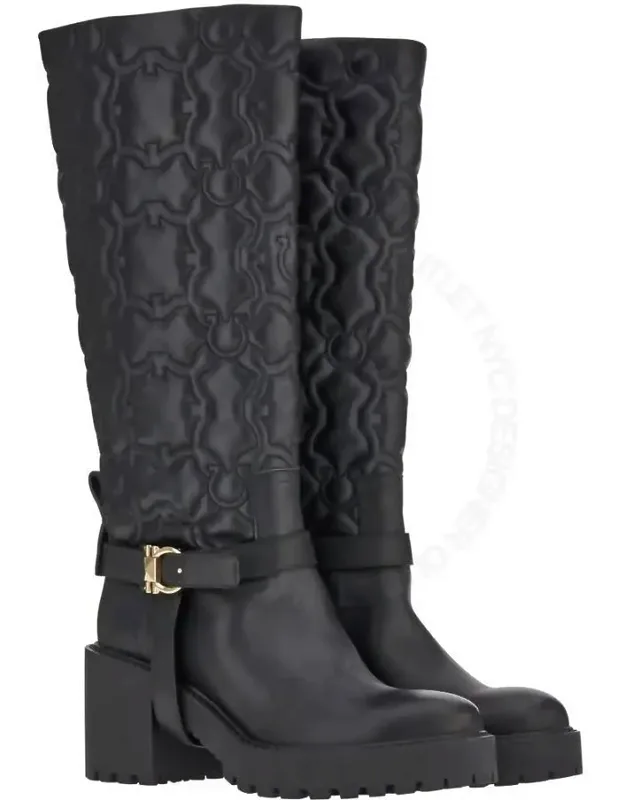 Gancini Quilted Boots