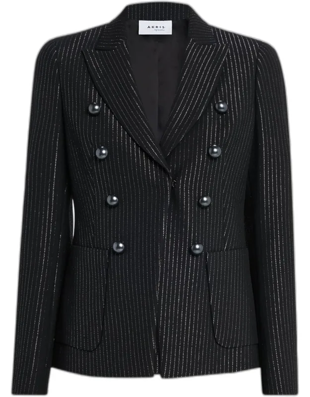 Metallic Pinstripe Blazer