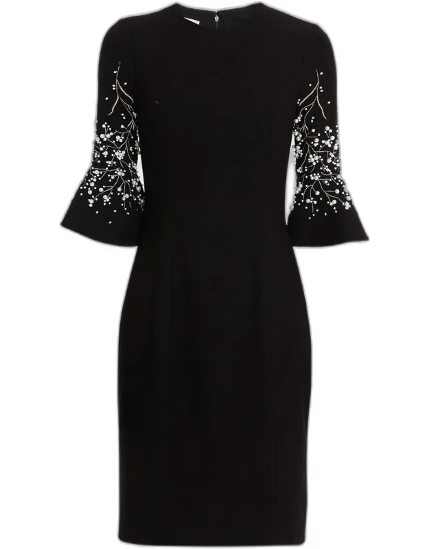 Bead-embroidered Crepe Dress