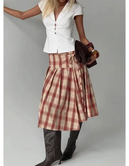 Norie Wrap Pleat Midi Skirt
