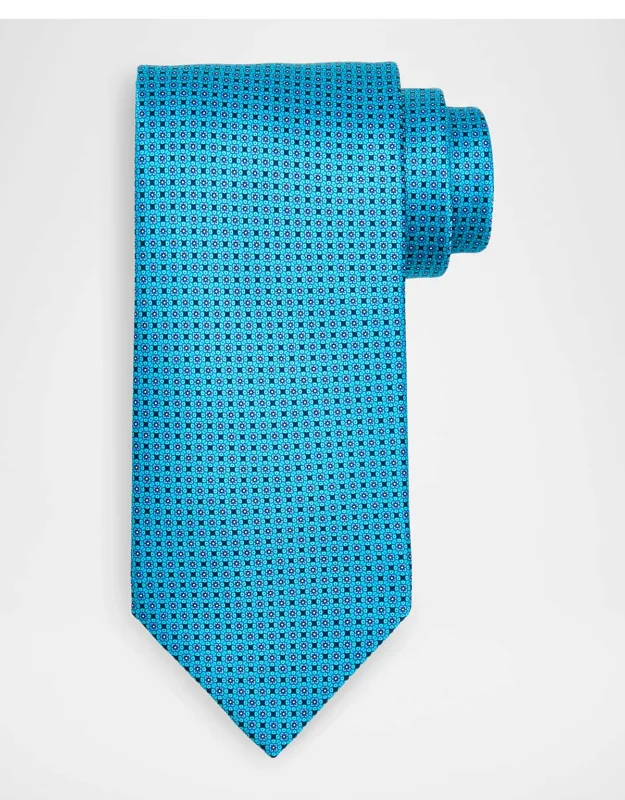 Connected Geo Floral Silk Tie