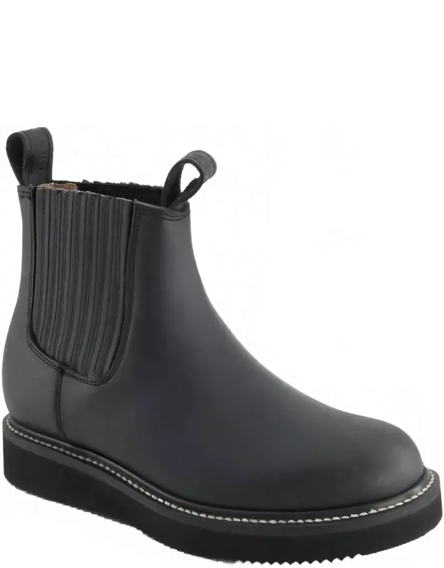 Leather Chelsea Boots With Elastic Shaft