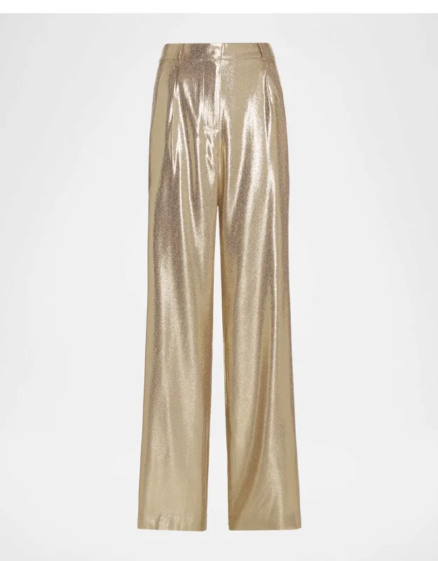 Izzy Silk Lame Wide-leg Pants