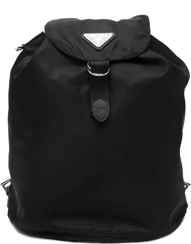 Logo Plaque Drawstring Backpack