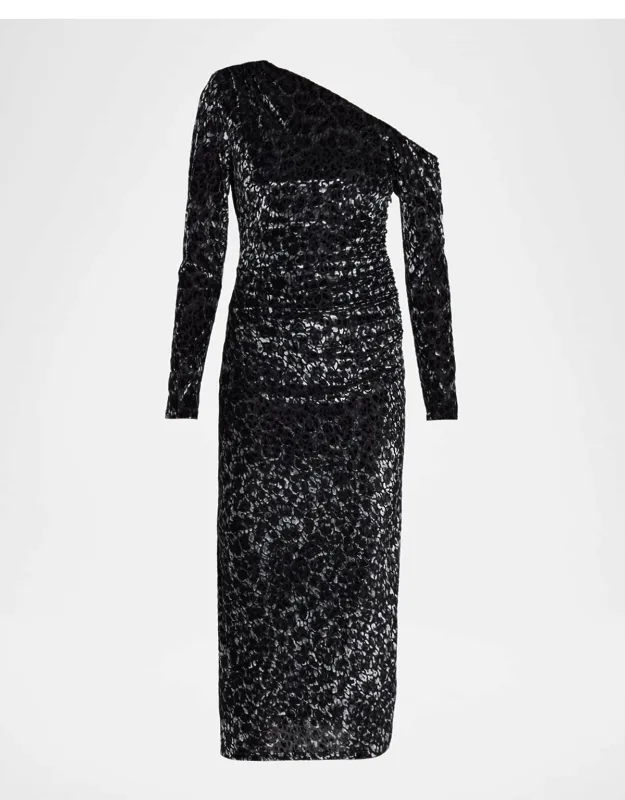 Anastasia Velvet Off-shoulder Midi Dress