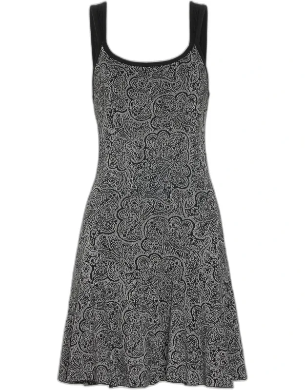 Sleeveless Metallic Sweater Mini Dress