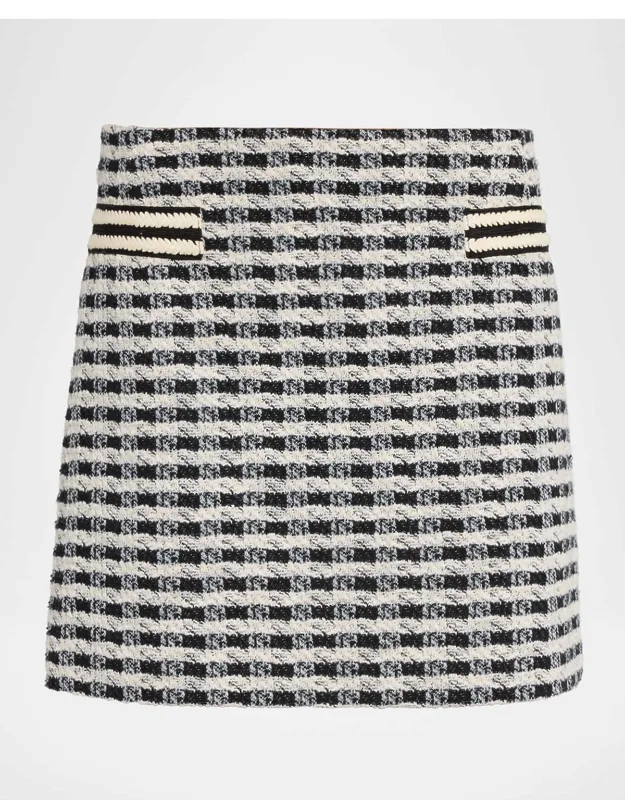 Gingham Tweed Mini Skirt