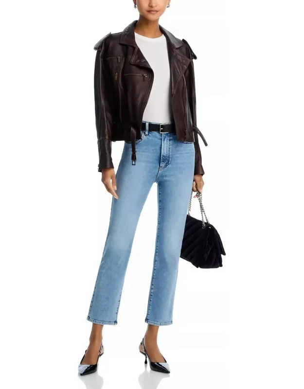 Pencil Crop Jeans - High-rise Slim Fit, Sustainable Cotton Blend
