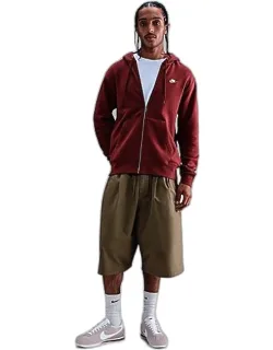 Nike Club Fleece Embroidered Premium Full-zip Hoodie With Drawcord-adjustable Hood And Large Pouch Pocket