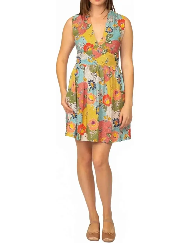 V Neck Mini Dress