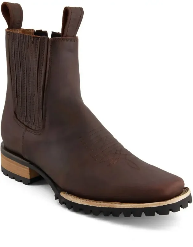 Leather Chelsea Boots With Side Zipper