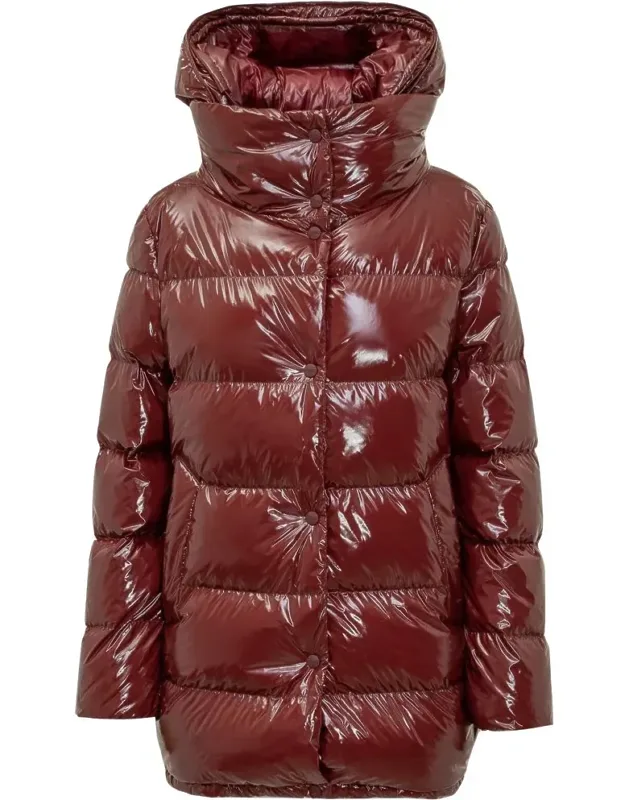 Glossy Padded Down Jacket With Hood