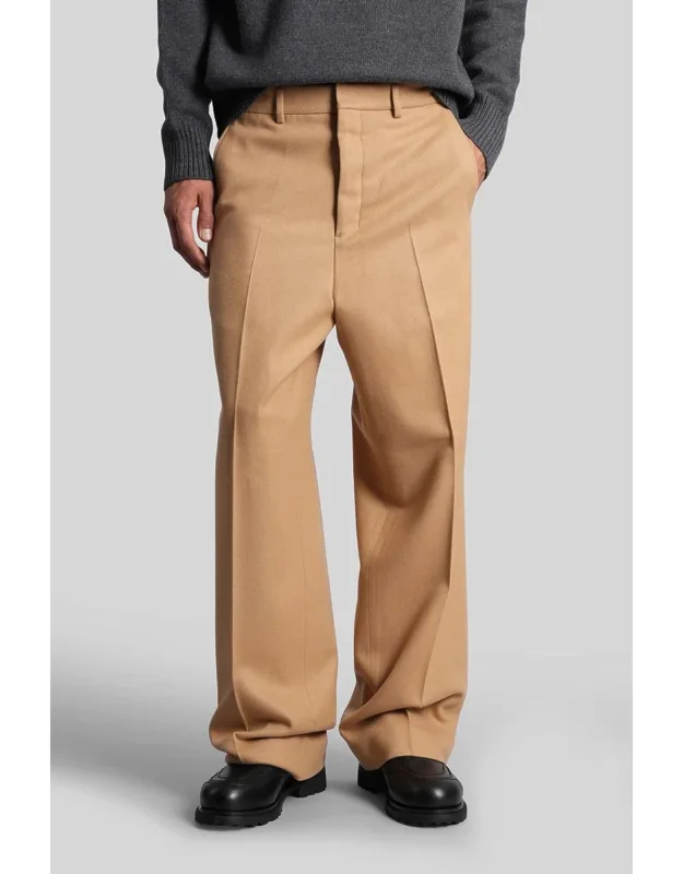 Pants With Clip Closure And Wide Leg