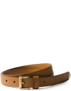 Saffiano Leather Belt With Enameled Triangle Logo
