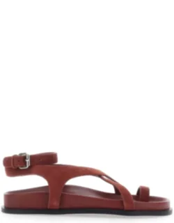 Jalen Slim Sandals With Criss-crossed Straps And Buckle Closure In Suede