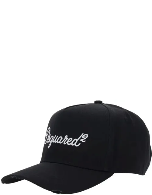 Baseball Cap With Logo Lettering On The Front In Cotton