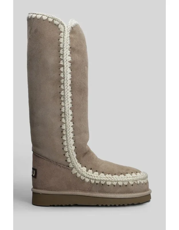 Mou Eskimo 40 Low Heels Boots, Round Toe, Rubber Sole