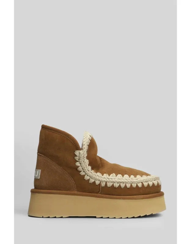 Mini Platform Ankle Boots With Inner Fur
