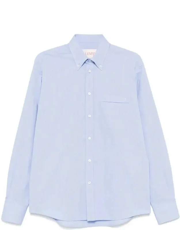 Cotton Oxford Shirt With Vlogo Embroidery