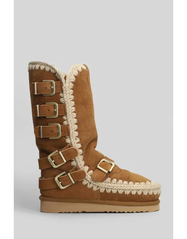 40 Low Heels Boots, Suede, Wool Stitching