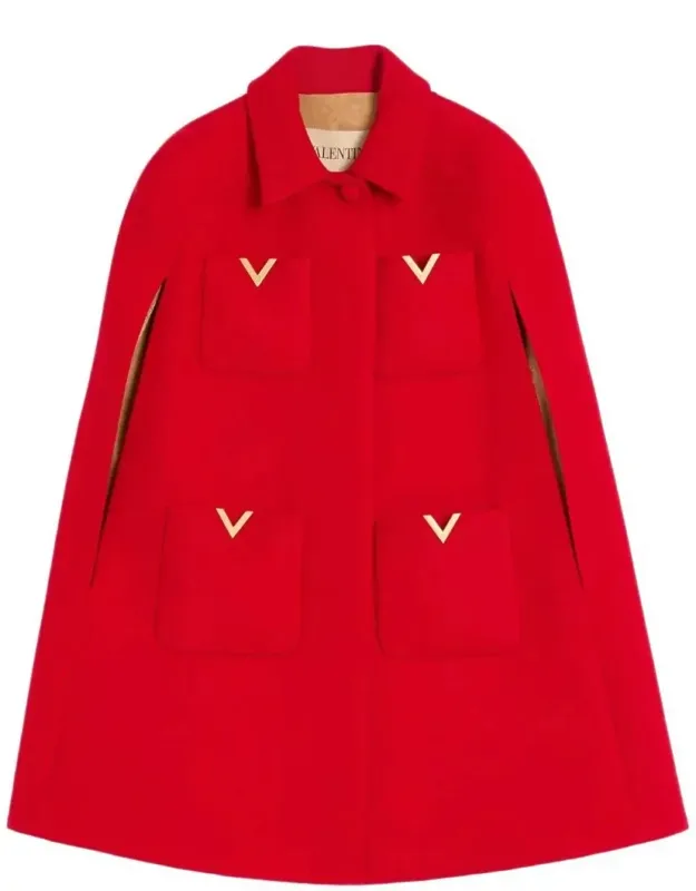 Drill Double Cape With V Gold Clothing