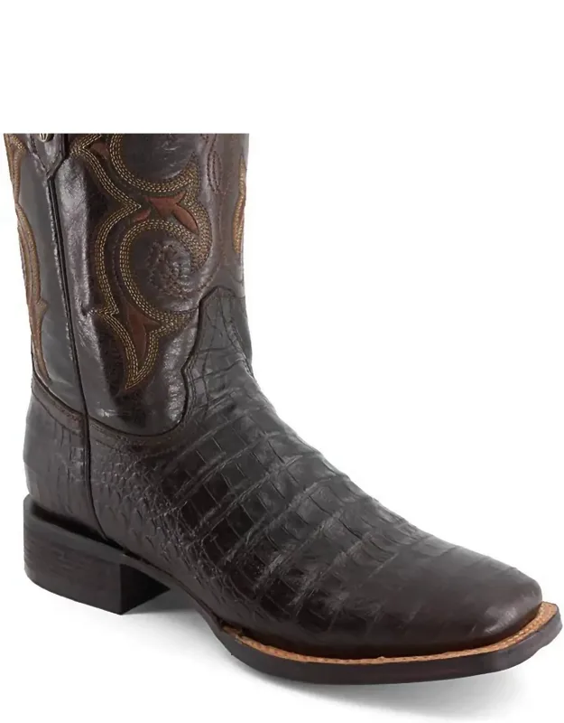 Crocodile Embossed Leather Cowboy Boots