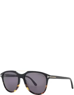 Aviator Sunglasses With Full Rim And Smoke Lens