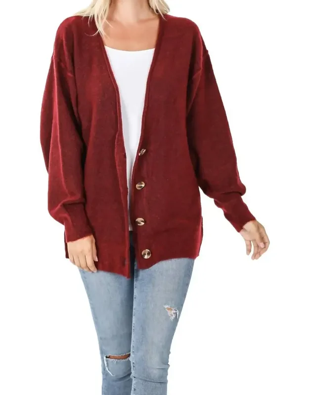 Melange Button Down Cardigan