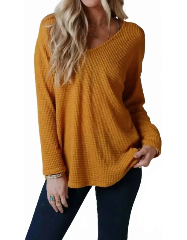 Flattering Open Back Thermal Knit Top
