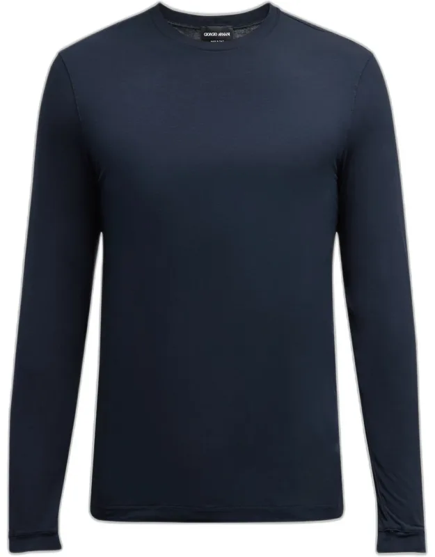 Cotton Long-sleeve Crewneck T-shirt