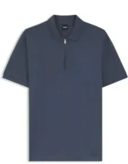 Zip-placket Polo Shirt In A Cotton Blend