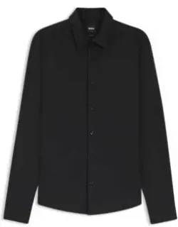 Performance-stretch Slim-fit Shirt In Structured Jersey