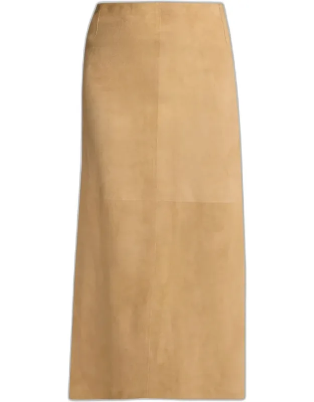 Danas Suede Maxi Apron Skirt