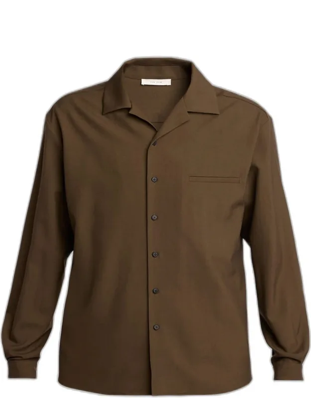 Kanta Wool Notch-collar Button-down Shirt