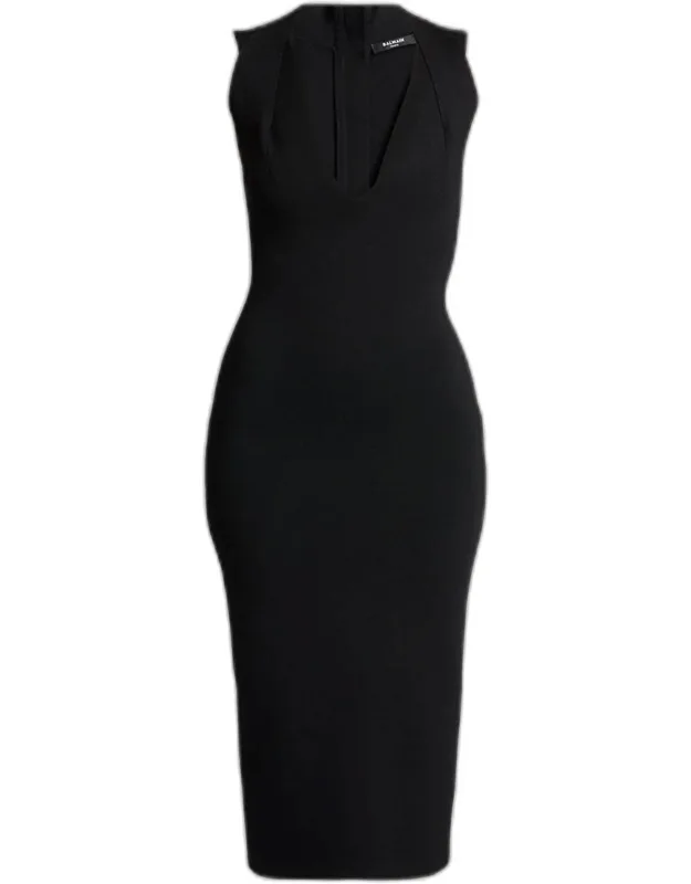 Crossover Strap Knit Midi Dress