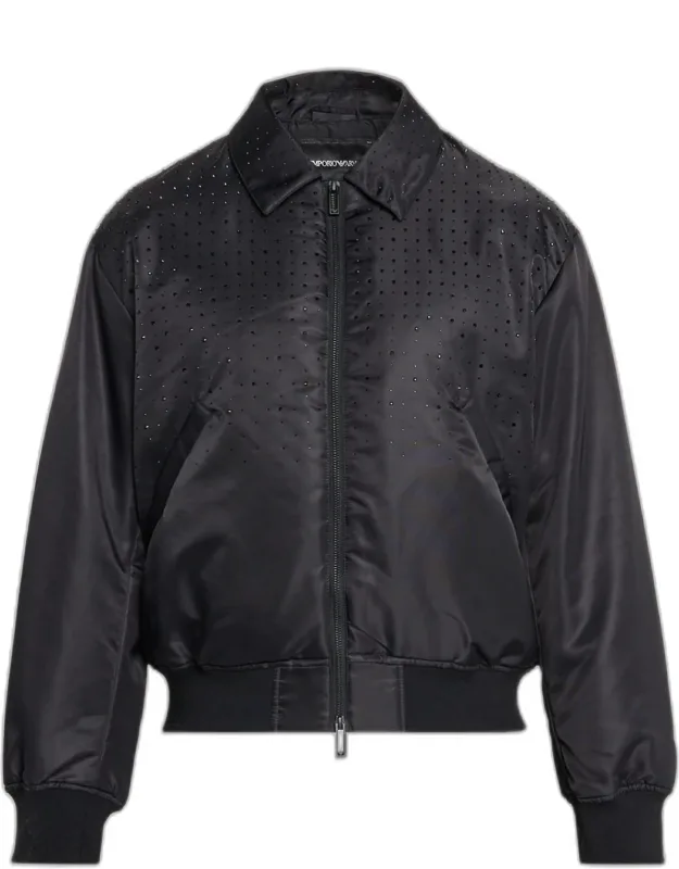 Clubwear Capsule Rhinestone Satin Bomber Jacket