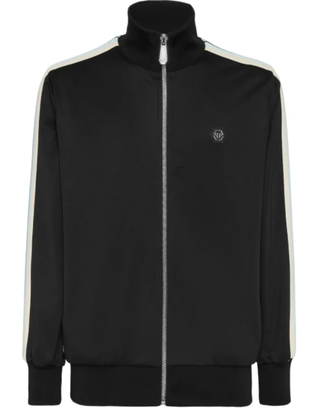 Tracksuit Jacket With Zip Fastener And Two Slit Pockets