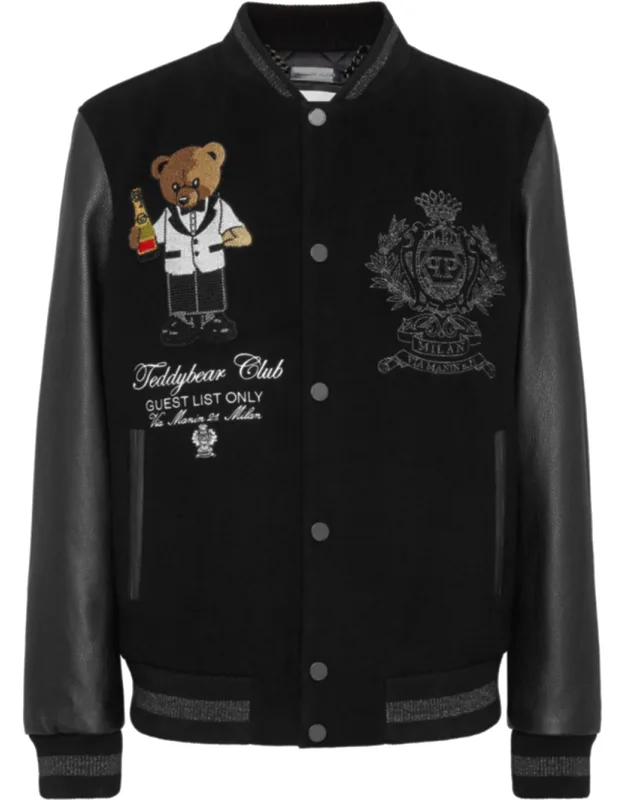 Wool & Leather Varsity Bomber Jacket