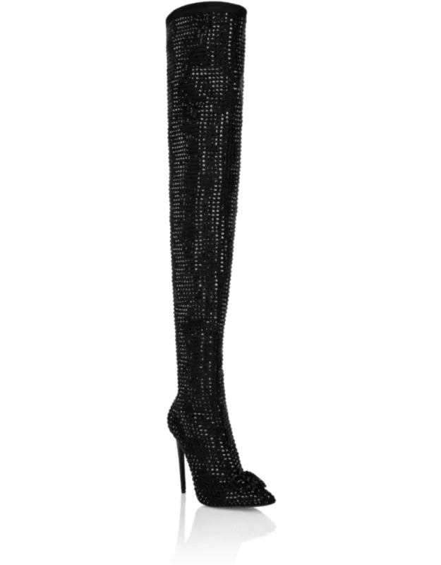 Suede Strass Hi-heel Overknee Boots